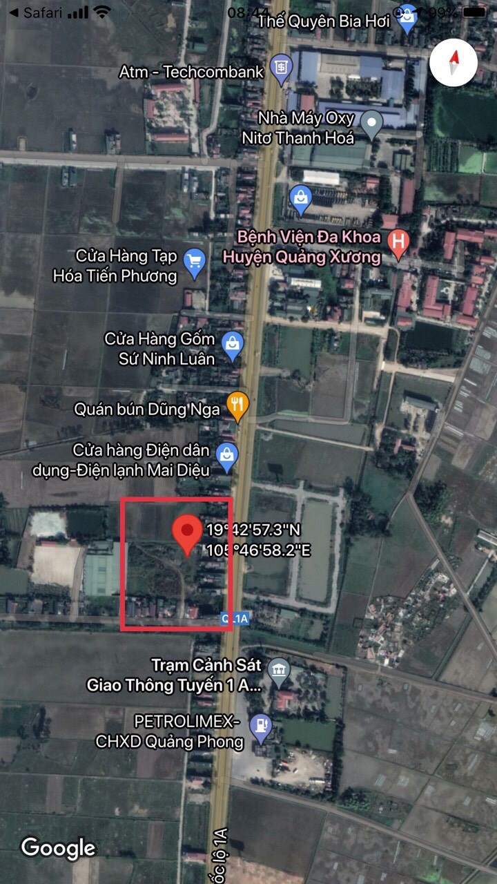 Bán nhanh lô đất 160m2 ,hai mặt tiền cạnh QL1A thị trấn Tân Phong