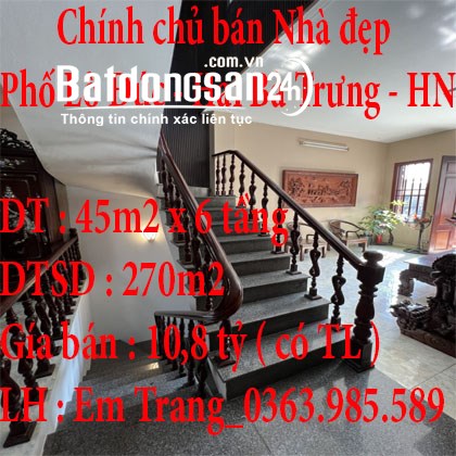 Chính chủ bán Nhà đẹp, ngõ phố Lò Đúc, vị trí trung tâm quận Hai Bà