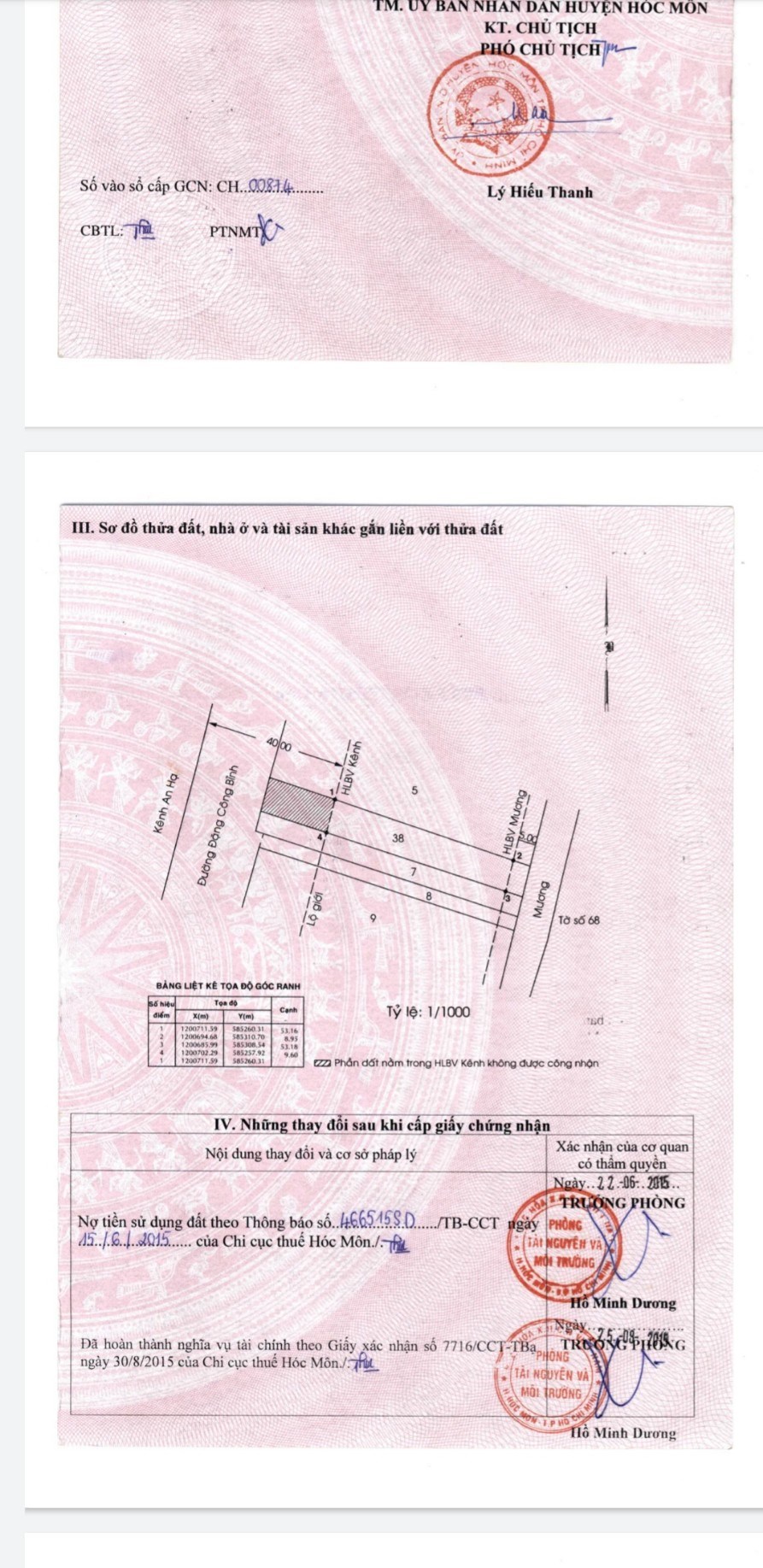 Bán gấp lô đất xã Xuân Thới Thượng,Huyện Hóc Môn, 492m2 9,6 x 53m