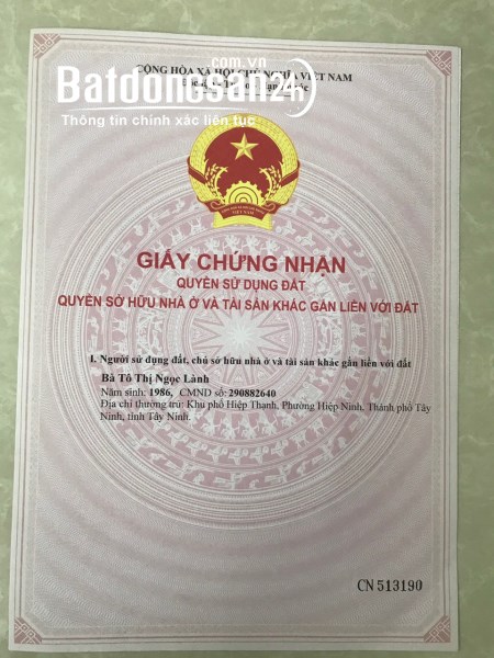 CHÍNH CHỦ CẦN BÁN ĐẤT TẠI HÒA THÀNH- TÂY NINH