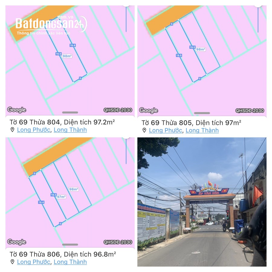Chủ Gửi Bán 3 Lô Đất ĐẸP Giá Rẻ xã Long Phước, Long Thành, Đồng Nai