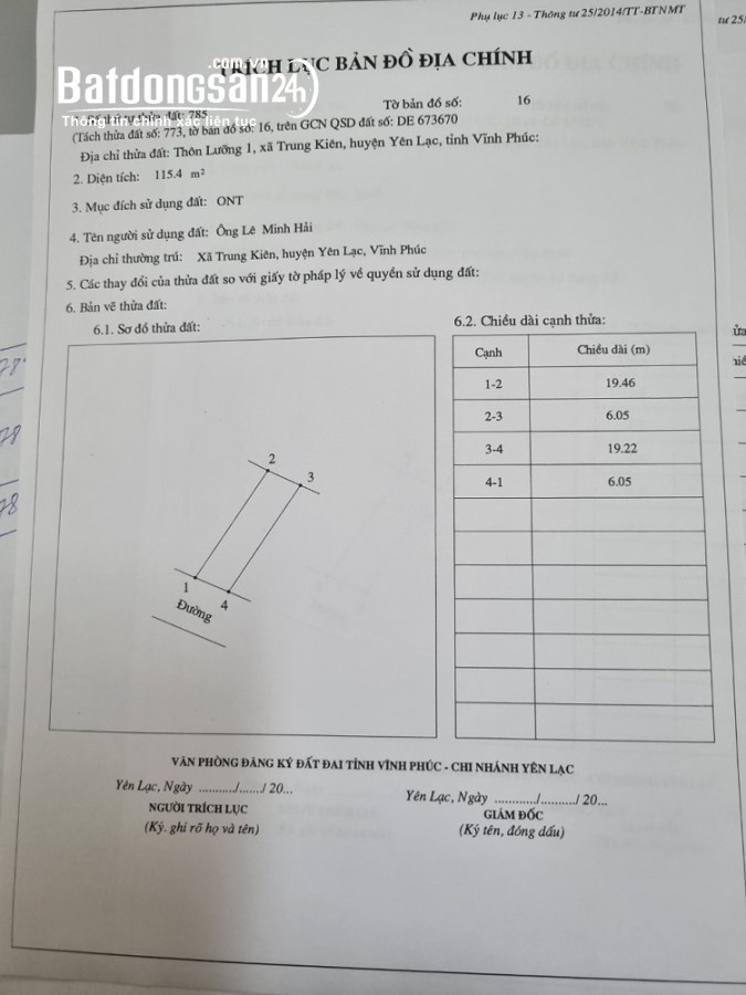 Bán đất Đường Ghềnh Đá - Hồng Phương Xã Trung Kiên, Huyện Yên Lạc