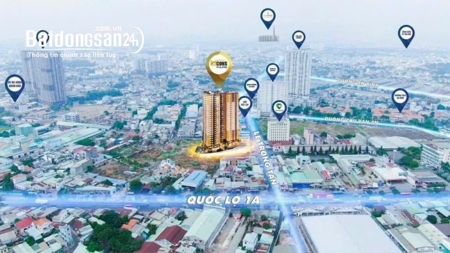 Bán căn hộ chung cư Bcons Polaris, Đường Lê Trọng Tấn, tp Dĩ An liền kề Thành phố TĐ