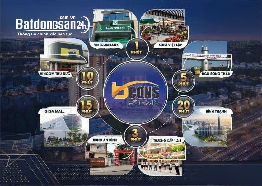 Bán căn hộ chung cư Bcons Polaris, Đường Lê Trọng Tấn, tp Dĩ An liền kề Thành phố TĐ
