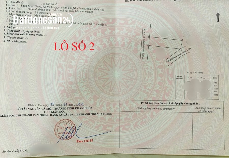 (VN78) BÁN ĐẤT HẺM OTO THÔN XUÂN NGỌC - VĨNH NGỌC