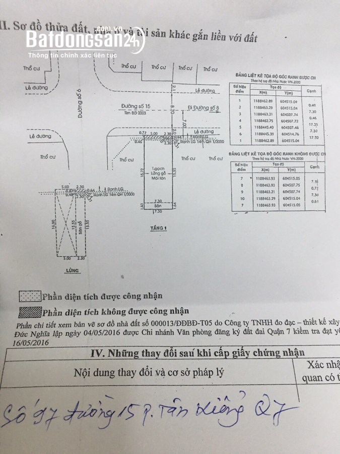 Nhà dt 7 ,3x19m số 97 đường 15 phường tân kiểng Q7+ đang cho thuê 60r/ tháng