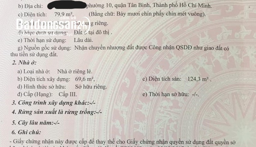 MẶT TIỀN ĐƯỜNG - NGAY CHUNG CƯ BÀU CÁT 2 – 80m2 – 10 tỷ