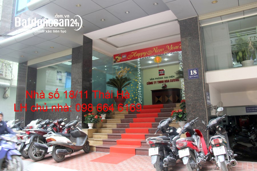 CHỦ NHÀ CHO THUÊ 80 VÀ 60M2 VP TẠI NHÀ VP 9 TẦNG SỐ 11 THÁI HÀ. LH 0986646169
