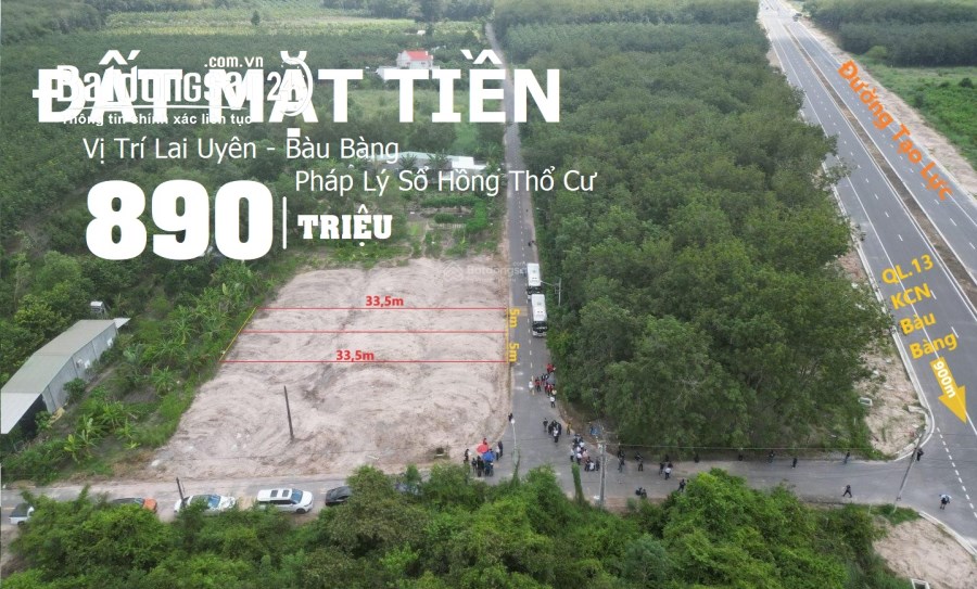 Đất rẻ ngay KCN Bàu Bàng. sổ sẳn thổ cư. Bán nhanh tặng 2 chỉ vàng