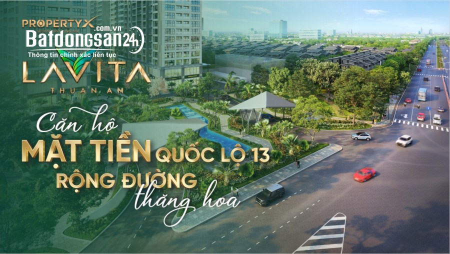 Bán căn hộ 2pn Lavita Thuận An, Mặt tiền Ql13, Giá chỉ 29tr/m2 
