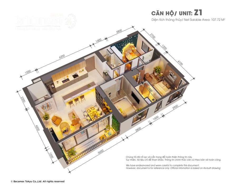 Bán CH Midori Park The Glory 107m2-3PN giá 4,8 tỷ nhận nhà tháng 9/2024 Lh 0919433733