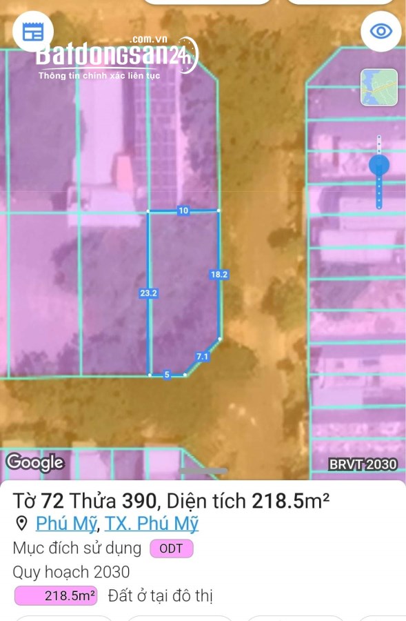Cần bán lô góc tdc 44ha, TX. Phú Mỹ