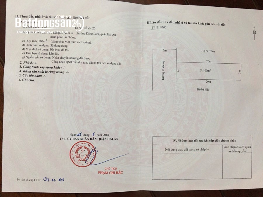 Bán đất Đường Trung Lực, Phường Đằng Lâm, Quận Hải An