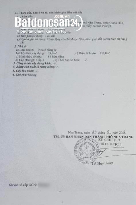 (VN81) BÁN NHÀ 3 TẦNG MẶT TIỀN ĐƯỜNG 8M SAU LƯNG KĐT VĨNH ĐIỀM TRUNG 