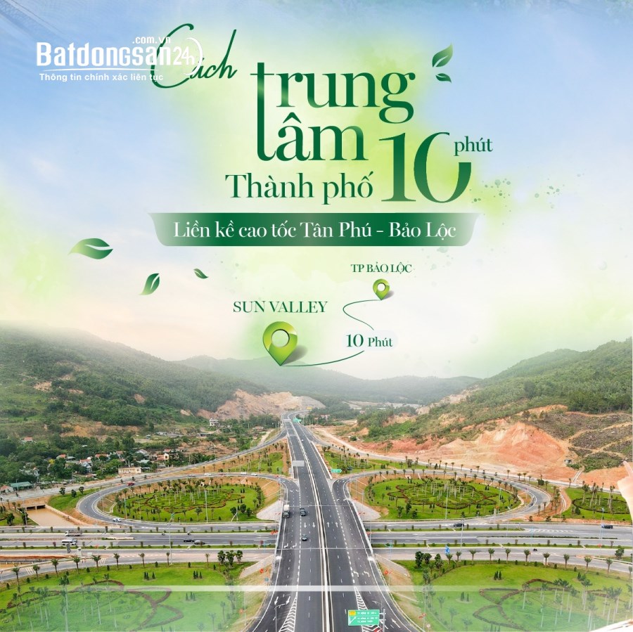 Bán đất Sun Valley, Đường Tản Đà , Tp Bảo Lộc