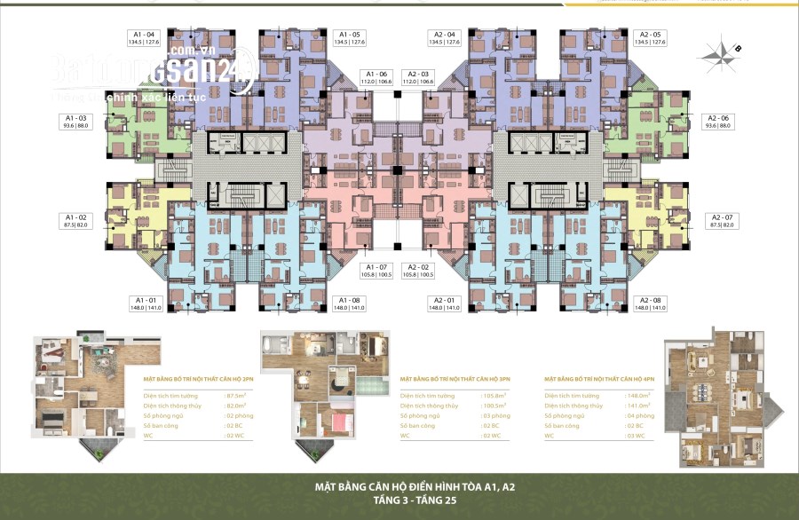 Sở hữu căn hộ rộng 141m2 3PN, 3 vs + 1P đa năng, 3 ban công, lô góc, chỉ hơn 3 tỷ