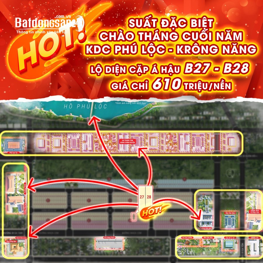 Bán đất thổ cư 132m2  Đường Quốc lộ 29, Xã Phú Lộc, Huyện Krông Năng