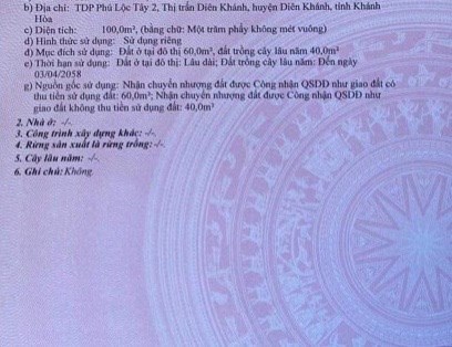 (TT02 ) BÁN ĐẤT ĐƯỜNG TRẦN PHÚ THỊ TRẤN DIÊN KHÁNH