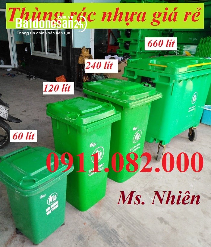  Giá sỉ thùng rác 120l 240l 660l- chuyên thùng rác giá rẻ tiền giang- lh 0911082000