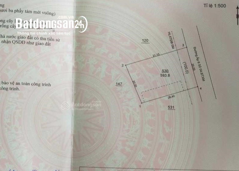  cần tiền bán gấp lô đất 593,8 mét, có sẵn 100 m2 thổ cư, giá bán 475 triệu 
