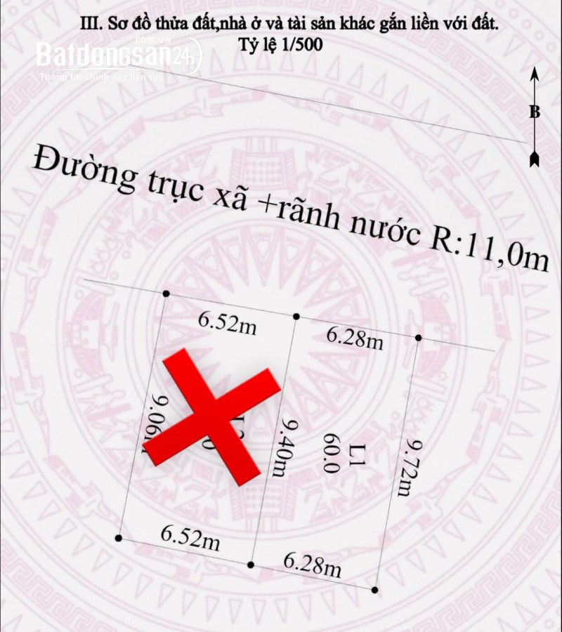 Duy Nhất 1 Lô Mặt Đường Liên Xã Cao Nhân, Đường Rộng 11m, 60m2, Hướng Bắc, Giá 9xx tỷ