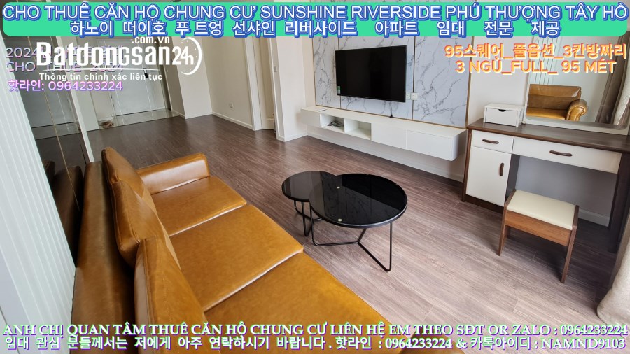 (Sunshine Riverside Phú Thượng Tây Hồ) Cho Thuê Căn 3n Full Diện Tích 95m Có Slot Ôto