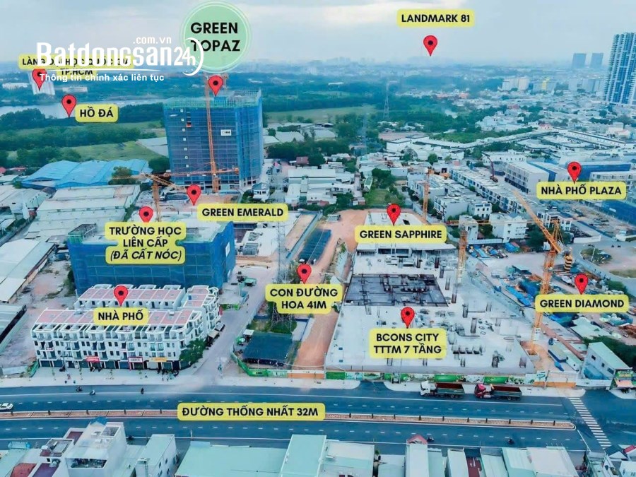 Tập Đoàn Bcons Mở bán Tháp Bcons City mặt tiền đường Thống Nhất và Ql 1K, Giá 42tr/m2
