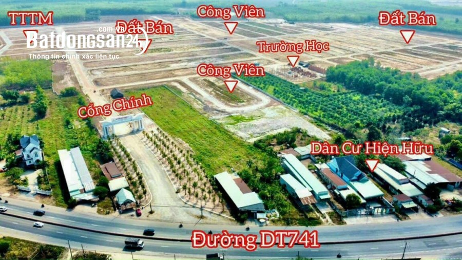Bán đất mặt phố Đường Tỉnh lộ 741, Xã Phước Hòa , Huyện Phú Giáo