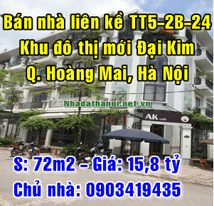Bán biệt thự, villas Khu đô thị Đại Kim, Đường Nguyễn Xiển, Quận Hoàng Mai