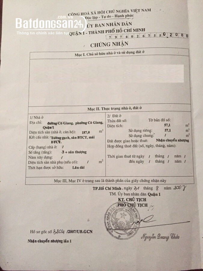 Bán nhà mặt tiền 4 tầng Cô Giang, P.Cô Giang, Q1. DT:4x14, giá:28.5 tỷ
