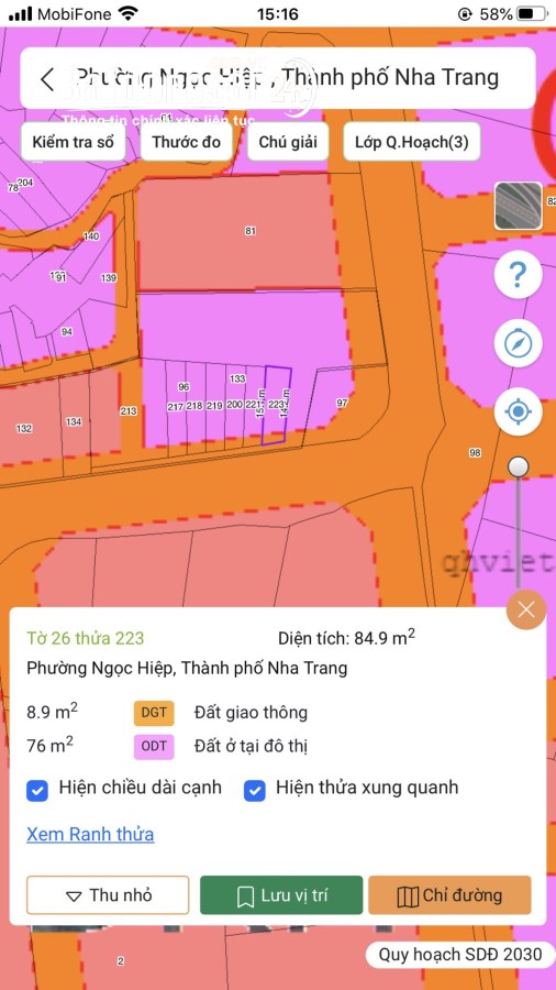Bán lô đất đẹp DT 85m2 đường Hương Lộ Ngọc Hiệp - Tp Nha Trang