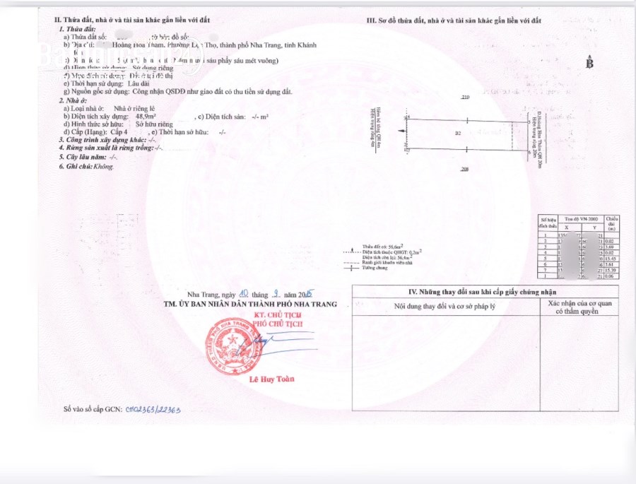 Siêu phẩm nhà 2 mặt tiền DT 56.6m2  đường Hoàng Hoa Thám - Lộc Thọ - TTTP Nha Trang