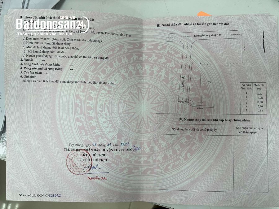 Bán đất Đường ĐT 716, Xã Phước Thể, Huyện Tuy Phong