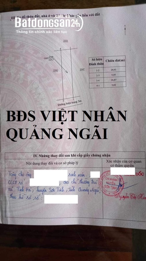 BÁN ĐẤT TỊNH HÀ GẦN KHU DC ĐỒNG PHÚ-chỉ 6xxtr