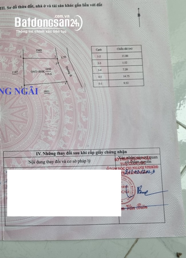 Lô Tịnh Ấn Đông, hộ khẩu thành phố, ngang hơn 8m. chỉ 4xx. Alo 039 4344 199