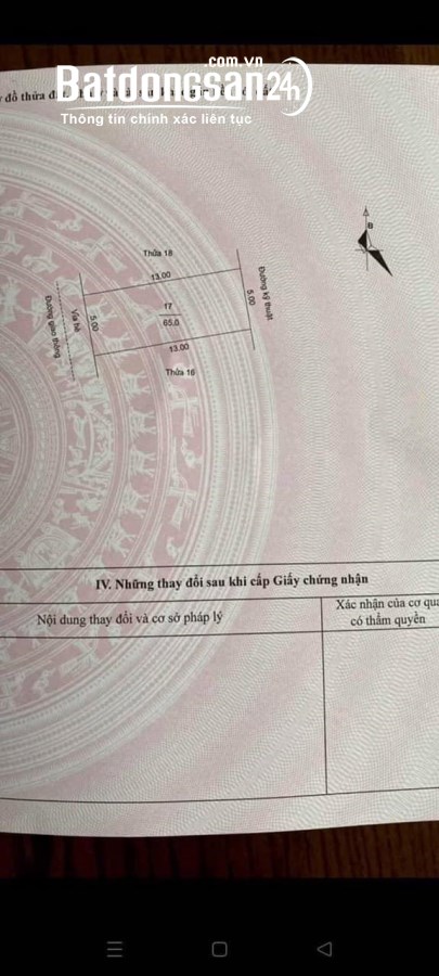 Bán đất mặt tiền 5m, hướng Tây, KĐT Vạn Phúc, TP Hải Dương, diện tích 65m2, đường 10.