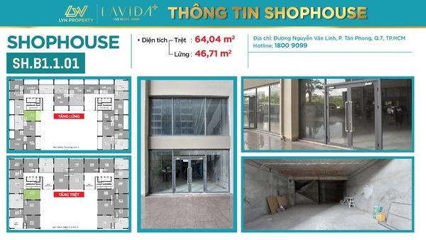 Cho thuê mặt bằng shop kinh doanh tại dự án căn hộ cao cấp Lavida Plus Quận 7