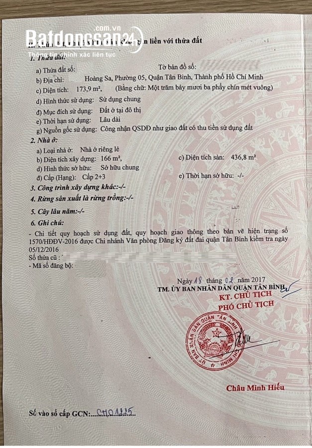 Bán nhà Đường Hoàng Sa, Phường 5, Quận Tân Bình
