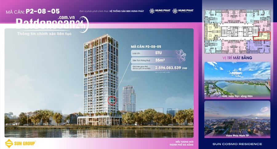 Căn hộ Studio Suncosmo -View cầu Rồng cách 1km nay chỉ còn 2.5 tỷ, còn chiết khấu 18%