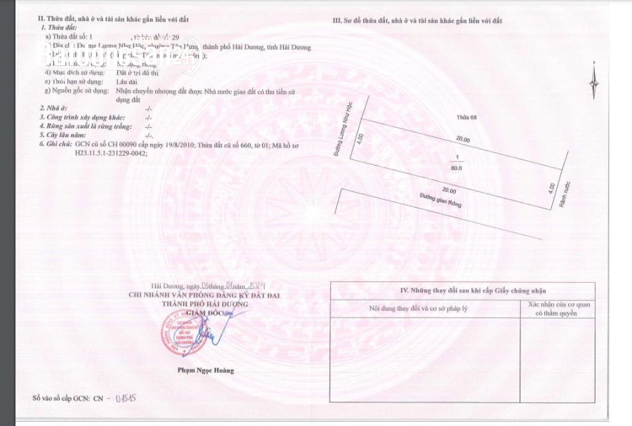 Bán đất mặt đường đôi Lương Như Học, TP Hải Dương, 80m2, mt 4m, lô góc, đường rộng 30