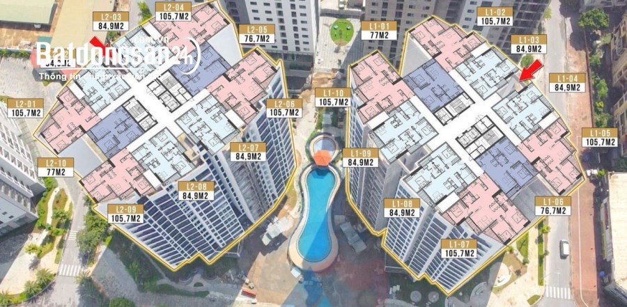 Chỉ 3.5 tỷ sở hữu căn 2PN 77m2, căn 3PN giá 4,1 tỷ tại trung tâm quận Long Biên