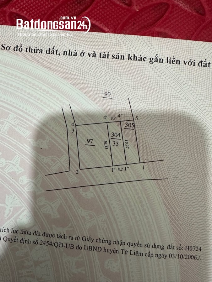 MẢNH ĐẤT CỰC HIẾM - MẶT PHỐ NGUYỄN ĐẠO AN - PHÚ DIỄN - DT 33M2