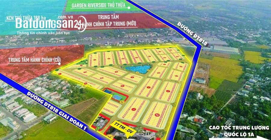 Cần bán đất nền có sổ hồng riêng tại thị trấn Thủ Thừa