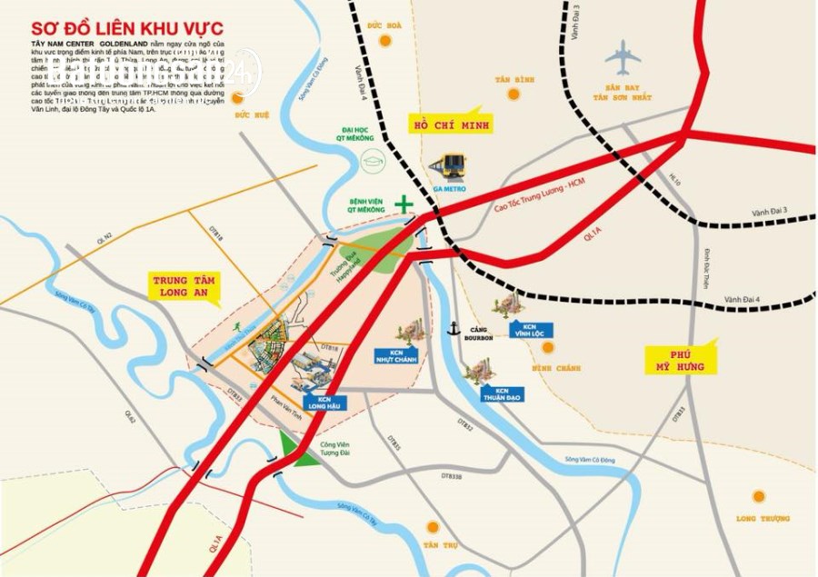 Bán đất nền phân lô Tây Nam Center Golden Land, Đường ĐT 818, Huyện Thủ Thừa