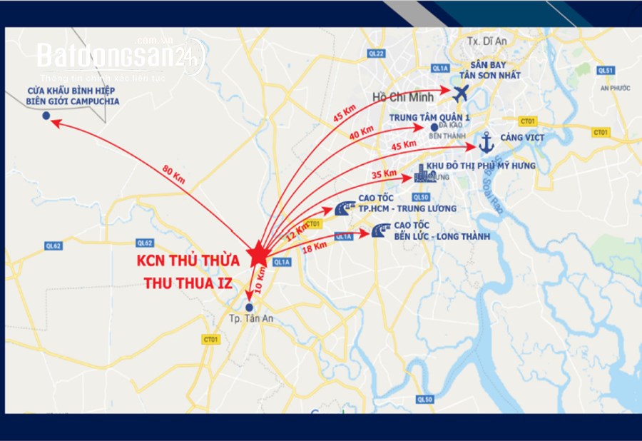 Bán đất nền phân lô Tây Nam Center Golden Land, Đường ĐT 818, Huyện Thủ Thừa