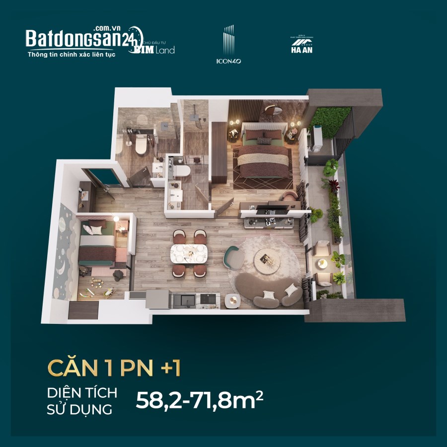 Bán Căn hộ cao cấp ICON 40 CK cao, HTLS 0% + ân hạn nợ gốc 18 tháng kèm quà tặng