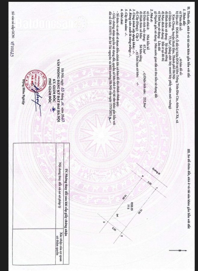Bán đất ĐG Lai Xá 75m2, nhìn sang vườn hoa tây tựu. Sẵn sổ lh 0382.703.234