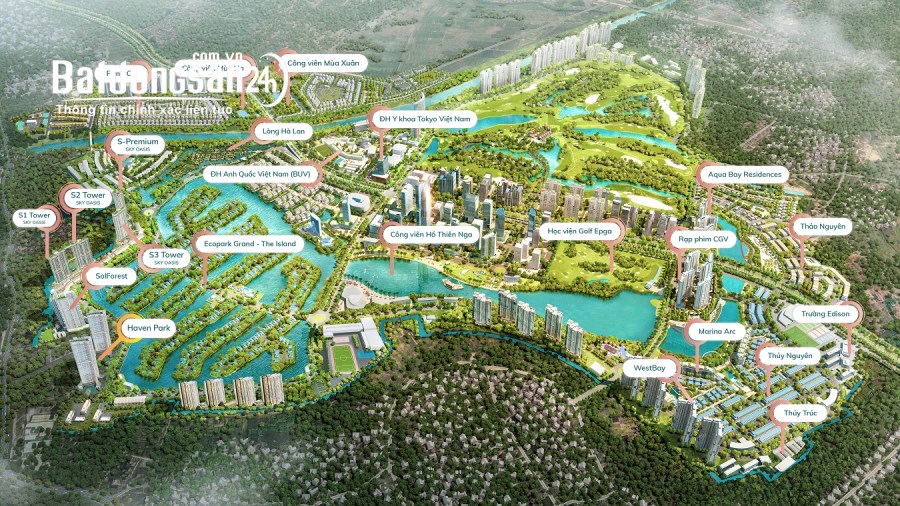 Chính thức ra mắt tháp Panorama 4 mặt công viên tại Ecopark