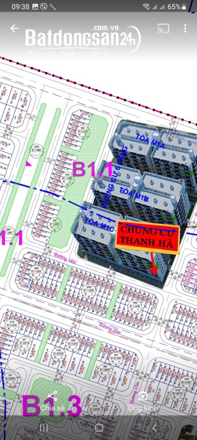 Cần bán Gấp lô liền kề B1.1 đường 25m Kđt Thanh Hà Cienco 5