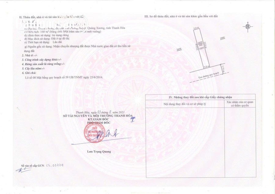 Bán đất Đường Quốc Lộ 1A, Thị trấn Tân Phong, Huyện Quảng Xương